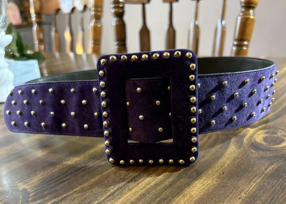 Cinturón de gamuza The Ritz vintage púrpura para mujer cintura mediana 34 o más pequeña Foto 1 de 4