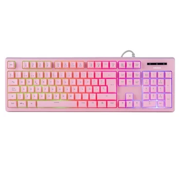 RadioShack Pink RGB Multi-Function Backlit Gaming Keyboard - Brand New - Image 1 of 4