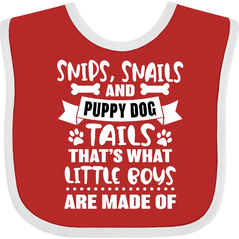 Inktastic Snips Caracoles y Colas de Perro Cachorro Eso es lo que Niños Pequeños Bebé Babero Niño Foto 1 de 1