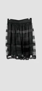 Metrowear Mujer’s S Negro Malla Transparente Superpuesta Falda con Detalle de Rayas 22" Largo - Imagen 1 de 14