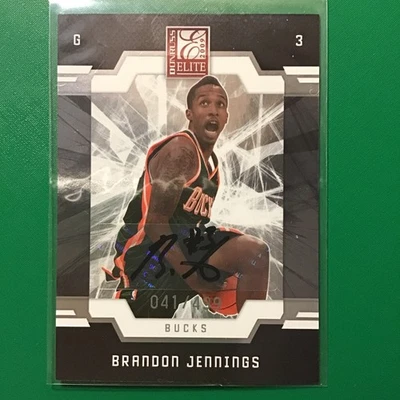 2009-10 Donruss Elite /499 Brandon Jennings #169 novato automático - Imagem 1 de 2