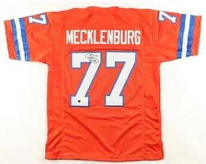 Karl Mecklenburg Signed Denver  Broncos Jersey  XL Inscribed Phil. 4:8 (AWM COA) - Picture 1 of 3