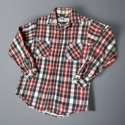 Años 80 De Colección Big Mac Rojo Gris Cuadros Para Hombre Franela Mediana Pesada Western Farm Hecho en EE. UU. Foto 1 de 4