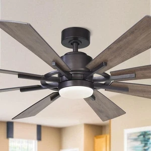 Parrot Uncle Oretha 60 in. Indoor Windmill 8-Blade LED Oil-rubbed Bronze Ceiling - Picture 1 of 12