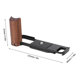 Aluminum L Bracket With Wood Handle For X-E5 Camera - Picture 1 of 28