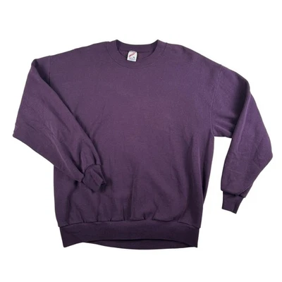 Sudadera De Colección Jerzees Para Hombres XL Púrpura Hecha en EE. UU. 50/50 Cuello Redondo En Blanco Años 90 Foto 1 de 4