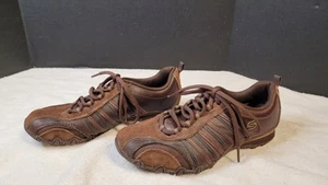 SKECHERS Marrón GAMUZA CUERO CORDONES MODA ZAPATILLAS ZAPATOS Para Mujer Talla 7 - Imagen 1 de 10
