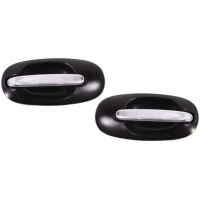 Door Handle Set For 1996-2000 Dodge Grand Caravan Sliding Dr Black w/Chr Lvr 2Pc - Image 1 of 4