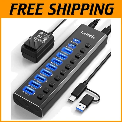 USB Hub 3.2, 10 Ports, Intelligent Charging, 12V Adapter - Image 1 of 4