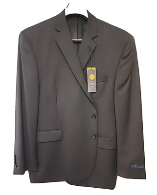STAFFORD Executive 54 Long Big 100% wool mens blazer sport coat jacket black new - Image 1 of 4
