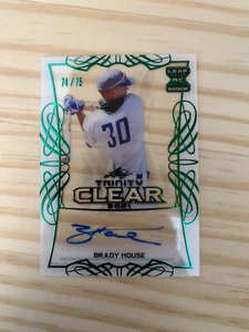2021 Leaf Trinity Clear Autographs Green #CABH1 Brady House 74/75 - Bild 1 von 2