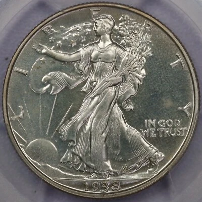 1938 50c Walking Liberty Half Dollar - PCGS PR 66 - Image 1 of 4