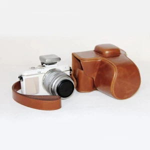 Leather Camera case bag Grip strap for OLYMPUS Pen E-PL7 E-PL8 E-PL9 E-PL10 - Picture 1 of 20