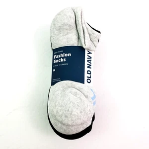 Old Navy Kids Unisex Size M 13-3Y Gray Black Fashion Low Cut Socks 6 Pack - Picture 1 of 4