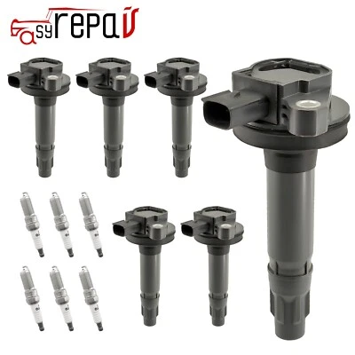 6 bobinas de encendido + 6 bujías para Lincoln MKS MKZ MKT MKX V6 2011-2016 3,7 L Foto 1 de 4