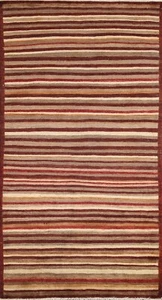 Striped Gabbeh Kashkoli Oriental 7 ft Runner Rug Hand-knotted Modern 3x7 Carpet - Picture 1 of 12
