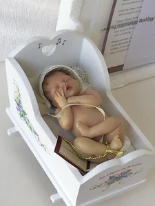 Ashton-Drake “Au Claire de la Lune Baby” Doll (3”) w/Music Box Cradle - Picture 1 of 11