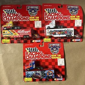 3 pcs NASCAR Racing Champions Stock Car Transporters 1/87 Scale  NEW IN BOX