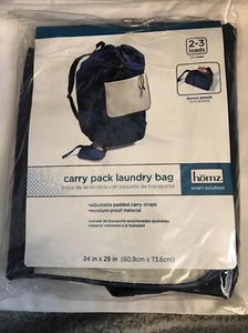 NEW HOMZ Carry Pack Laundry Bag, 24" x 29", Blue + Pouch - Picture 1 of 2