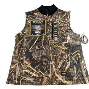 WALLS REALTREE Dry IQ Camouflage Sherpa Caccia Zip Gilet Medium NUOVO - Foto 1 di 11