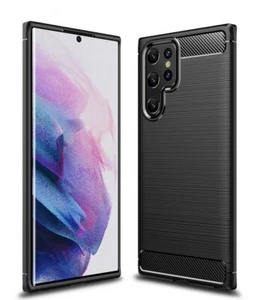  Etui Housse Coque Carbone TPU Silicone Case pour Samsung Galaxy S22 Ultra 5G - Photo 1 sur 5
