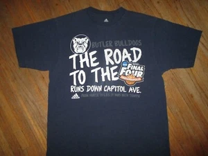BUTLER BULLDOGS BASKETBALL 2010 FINAL FOUR T SHIRT Road Capitol Avenue Adidas MD - Picture 1 of 2