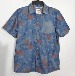 Levis Boys Blue Palm Tree Button Front Shirt Size XL Youth Never Worn  PR371 - Picture 1 of 2