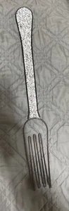 Tenedor intermitente intermitente negro de metal de 2 pies de largo para decoración de cocina en el hogar - Imagen 1 de 3
