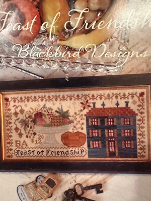 FEAST OF FRIENDSHIP Blackbird Designs Cross Stitch Pattern - Image 1 of 2