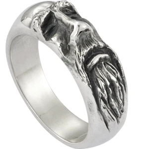 newest design 925 sterling silver handmade Guardian wise man human face Ring - Picture 1 of 12
