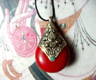 om red chakra amulet charm gift Chintamani lotus pendant necklace gifts under $5
