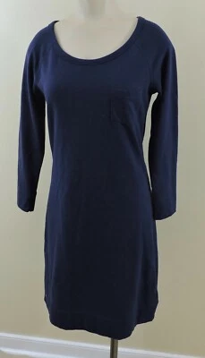LILLY PULITZER PRESTON Sz Small True Navy French Terry Shirt Cotton Dress EXC - Image 1 of 4