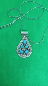 Ciondolo in argento sterling con turchese - Foto 1 di 8