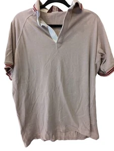 Jantzen Sport Poloshirt 1/4 Knopf Kragen Kurzarm Beige Herren XL 80er Vintage - Bild 1 von 7