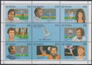 GUYANA Sc# 2676a-i HOJA MNH de 9 con VARIOS ATLETAS FAMOSOS - Imagen 1 de 1
