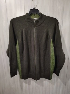 Lyle And Scott Full Zip Sweater Green Size L Knit Outdoors Warm Fall Winter - Image 1 of 4