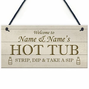 Personalised Hot Tub Sign For Garden Shed Summerhouse Funny Accessories - Picture 1 of 9