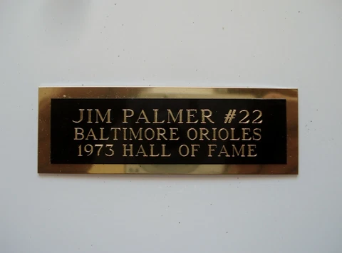 Jim Palmer Nameplate For A Baseball Card Plaque, Ball Cube Or Photo 1" X 3" Cover