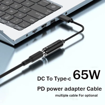 1 Pc Adapter 65W DC to Type C Laptop Charger Charging Cable PD Power Converter - Image 1 of 4