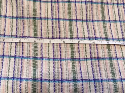 1 1/4 yards x 60" 100% Wool Cream Gray Purple Green Pink Plaid - Image 1 of 4
