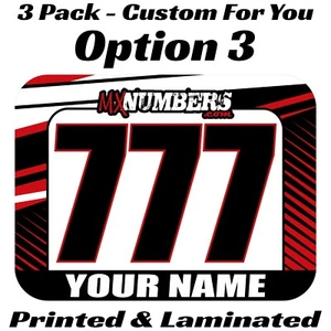 Mini Calcomanía Pegatinas Matrícula Motocross Nombre Personalizado Carrera MX SX ATV AMA RMZ RM - Imagen 1 de 4