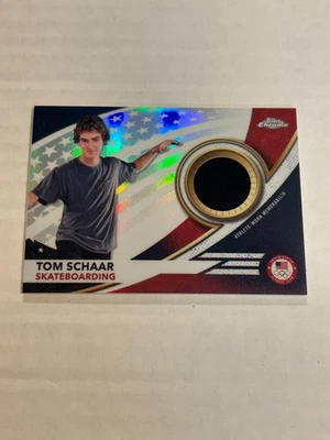 2024 TOPPS CHROME US OLYMPICS TOM SCHAAR MEMORABILIA WORN RELIC SP CS1 - Image 1 of 2