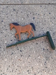 Antique Wrought Iron Green Bracket With Horse Topper  "LAST LIST" - Picture 1 of 13