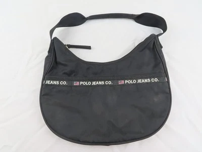 Vintage Ralph Lauren Polo Jeans Co Purse Black Mini Hobo Shoulder Bag USA 90s - Image 1 of 4