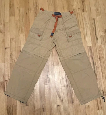 Vintage Abercrombie & Fitch Convertible Pants Men’s Medium Tan Cargo Parachute - Image 1 of 4