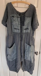 Magnolia Pearl Women's Clothing/RARE Linen Frankie Mae Mechanic Suit/Jumper - Picture 1 of 9