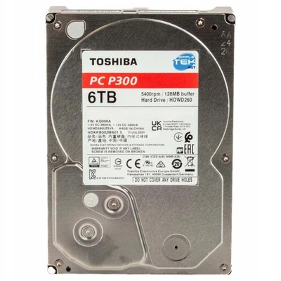Toshiba P300 Hard Disk HDD 6000GB 6TB SATA 3.5" Computer Desktop Hard Drive - Image 1 of 4
