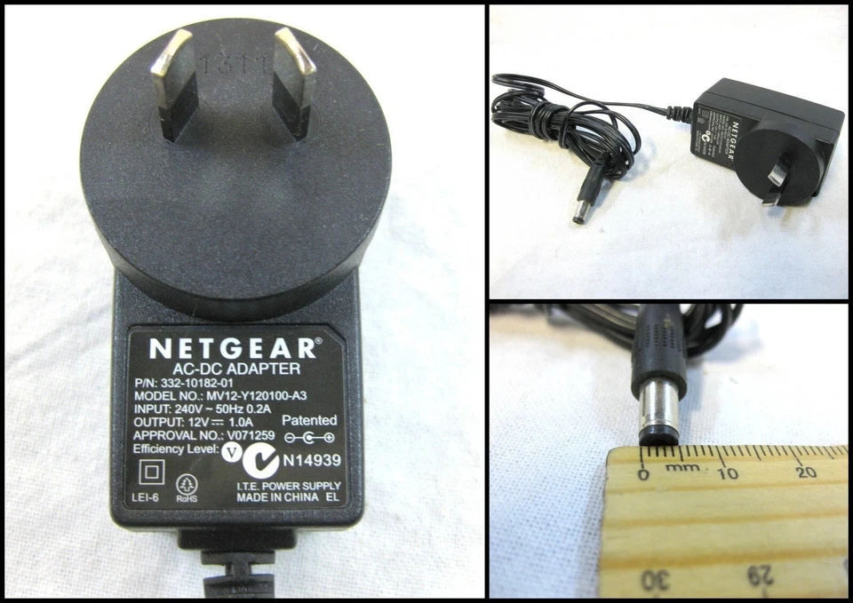 Genuine Netgear Modem Router AC-DC Power Adapter - MV12-Y120100-A3 (12V 1A) - Image 1 of 1
