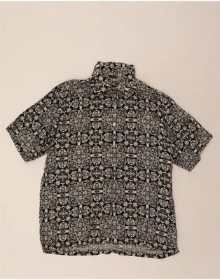 PIERRE CARDIN Mens Regular Fit Short Sleeve Shirt 2XL Black Floral Cotton CI26 - Image 1 of 4