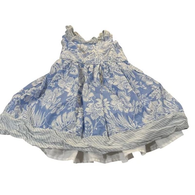 Vestido floral azul Savannah para niña pequeña 5 Foto 1 de 4